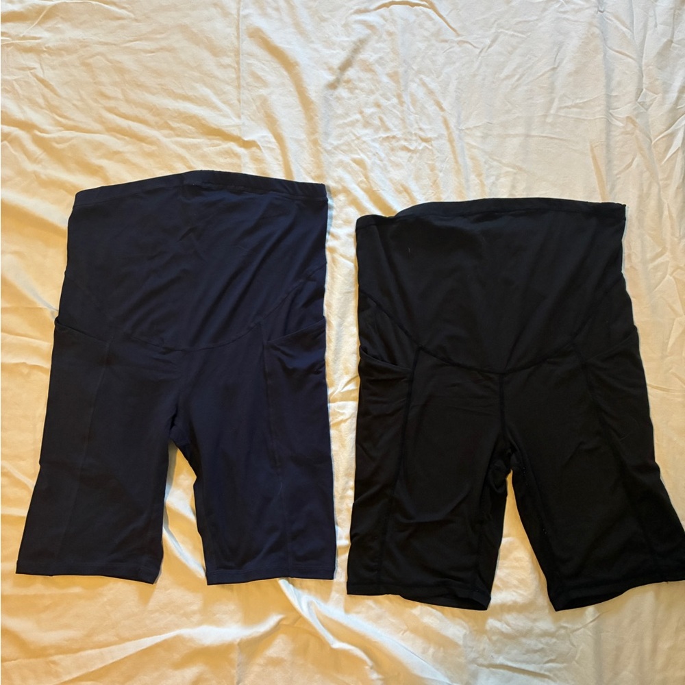2 Bundle of Maternity Women’s Bike Shorts – Black and Navy
